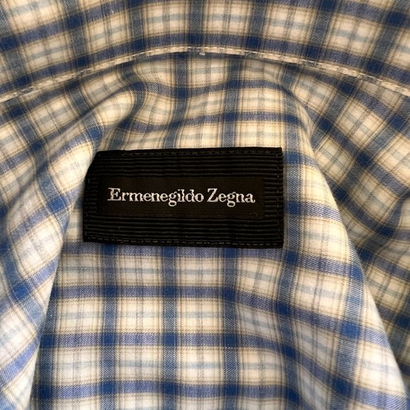 Ermenegildo Zegna Mens Check/Plaid Long Sleeve Shirt - Large - Picture 9 of 10